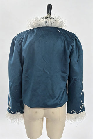 Velvet Military Braided Fringe Trim Jacket