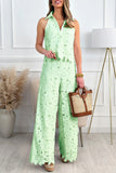 Sleeveless Lace Pants Set