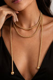 Layered Beaded Drop Pendant Necklace