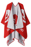 Geometric Print Open Front Knit Poncho
