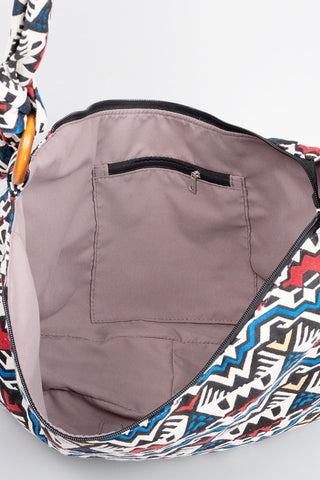 Patterned Knot Strap Hobo Bag