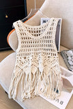 Crochet Fringe Floral Tank Top