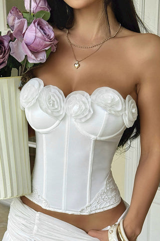 Floral Strapless Lace Tank Top