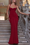 Ruched Sweetheart Neck Maxi Casual Dress