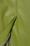 Faux Leather High-Waist Midi Skirt