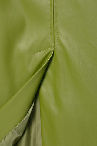 Faux Leather High-Waist Midi Skirt