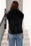 Faux Fur Sleeveless Open Front Vest