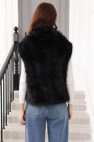 Faux Fur Sleeveless Open Front Vest