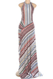 Striped Halter Maxi Dress