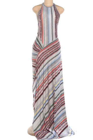 Striped Halter Maxi Dress