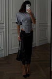 Crew Neck Corset Detail T-Shirt