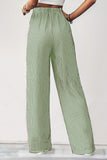 Drawstring Striped Wide-Leg Casual Pants