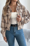 Plaid Button-Front Collared Jacket