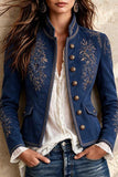 Vintage Floral Detail Military Jacket