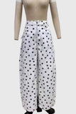 Polka Dot High-Waist Wide Leg Casual Pants