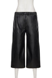 Drawstring Wide-Leg Cropped Pants