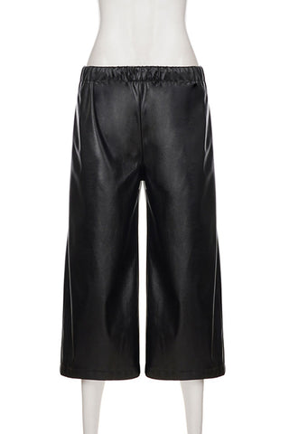 Drawstring Wide-Leg Cropped Pants
