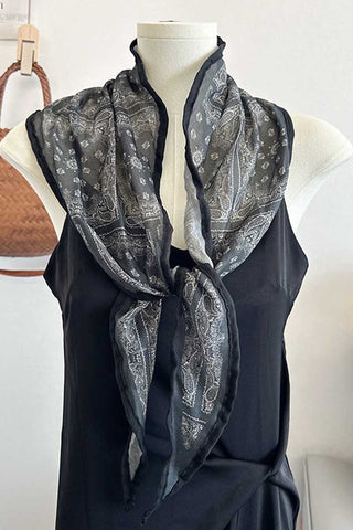 Sheer Paisley Print Skinny Scarf