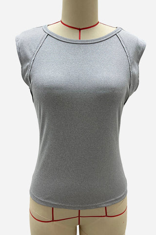 Sleeveless Ribbed Tank Top