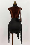 Draped Halter Mini Dress