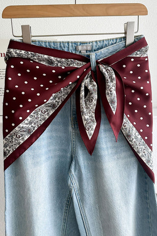 Paisley Polka Dot Satin Scarf