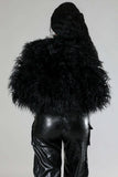 Fuzzy Open-Front Long Sleeve Jacket