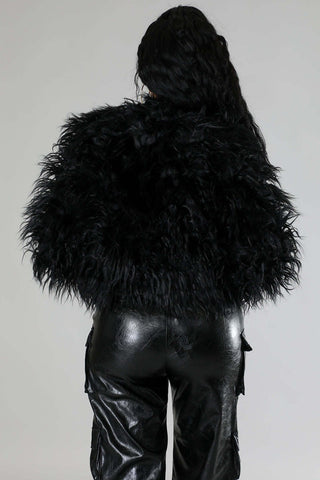 Fuzzy Open-Front Long Sleeve Jacket
