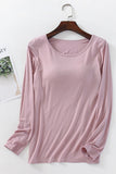Long Sleeve Scoop Neck Bra Top