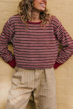 Striped Crew Neck Long Sleeve Sweater