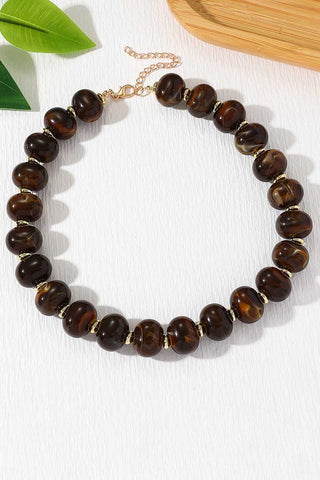 Polished Beaded Statement Necklace