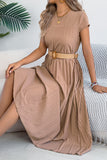 Pleated Casual Midi Dress