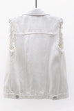 Sleeveless Collared Button-Front Vest