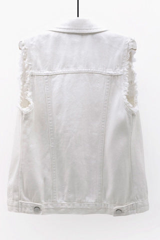 Sleeveless Collared Button-Front Vest