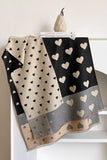Heart Print Colorblock Square Scarf