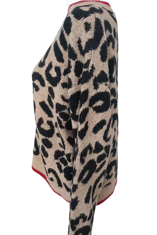 Leopard Print V-Neck Button-Front Cardigan
