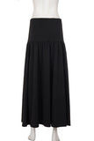 High-Waist Ruched Waistband Midi Skirt