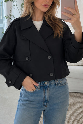 Double-Breasted Notched Lapel Trench Coat