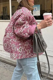 Floral Quilted Button-Front Coat