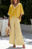 Striped Wide-Leg Pants Set
