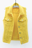 Sleeveless Collared Button-Front Vest