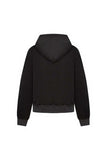 Military Button Hooded Zip-Up Sweatshirt