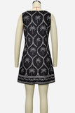 Sleeveless Palm Pattern Casual Dress