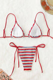 Striped Bikini Set with Tie Details