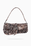 Spotted Print Buckle Strap Shoulder Bag