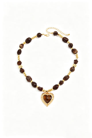 Heart Pendant Beaded Necklace