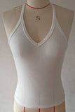 Ribbed V-Neck Racerback Tank Top