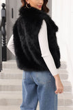 Faux Fur Sleeveless Open Front Vest