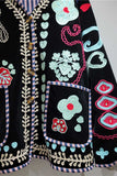 Embroidered Floral V-Neck Button-Front Coat