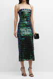 Sequin Spaghetti Strap Midi Dress