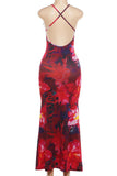 Floral Bodycon Open-Back Dress